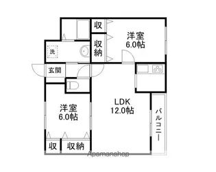 ハーマニーサイトウ【402号室】の間取り