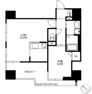アクタス渡辺通パークシティ【5階】の間取り