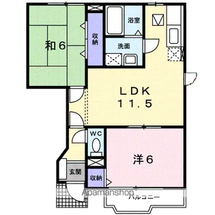 アンソレイエアピテ【1階】の間取り