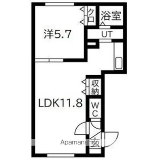 ラ・アムール栄通【1階】の間取り