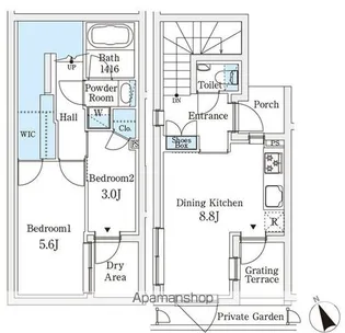 AGRATIO TERRACE 恵比寿(アグレシオ テラス 恵比【1階】の間取り