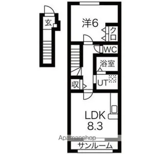 ブライトコート松が岬【2階】の間取り