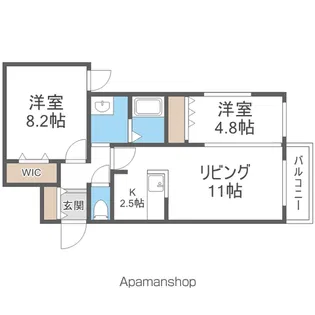 ウエリスアーバン南8条【1階】の間取り