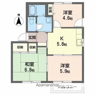 ヴィオラSIN【A201号室】の間取り