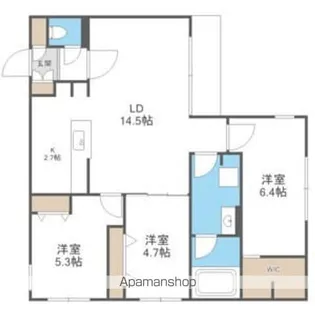 HIGH RESIDENCE YAMAHANA【3階】の間取り