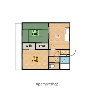 レクコーポ常盤平【1階】の間取り