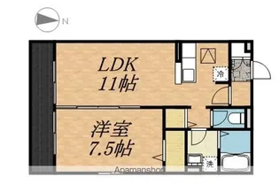 東京都昭島市上川原町3丁目【アパート】の間取り