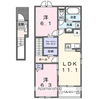 パークヒルズ利根 五番館【2階】の間取り