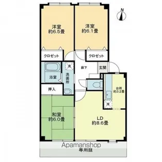 フォブール北井門 A棟【1階】の間取り