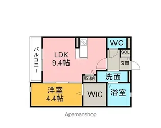 ラシーネ中手【103号室】の間取り