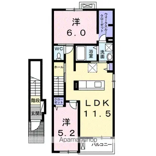 ガーデンコート 柾【2階】の間取り