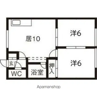 くるみハイツ【101号室】の間取り