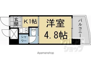 朝日プラザ高瀬川【105号室】の間取り