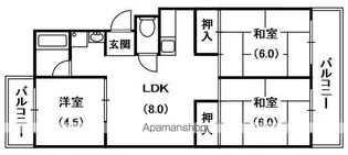 ヨシダ旭ハイツ【202号室】の間取り