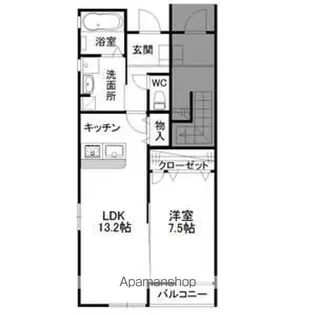 1LDKの間取り画像