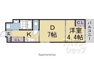 シエルコート紫竹【203号室】の間取り