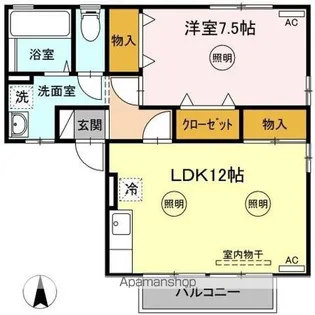 ベルコート A棟【A101号室】の間取り
