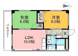 2LDKの間取り画像