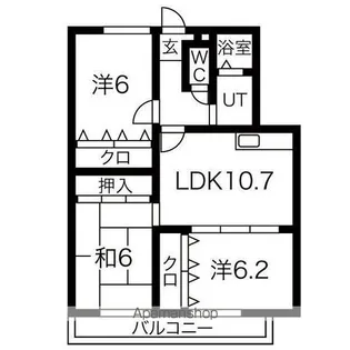 サンブルーム【203号室】の間取り