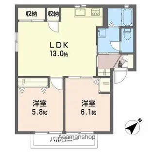 ハイムA.D.21 B棟【1階】の間取り