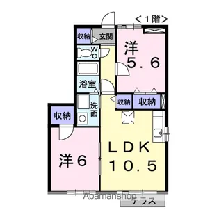 エレガントヴィラ1号館【1階】の間取り