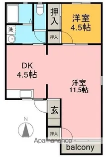 サンハイツはるだんの【1階】の間取り