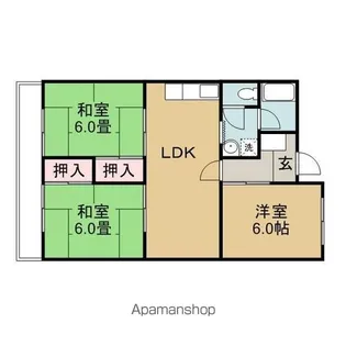 第2サンキョウマンション【1階】の間取り