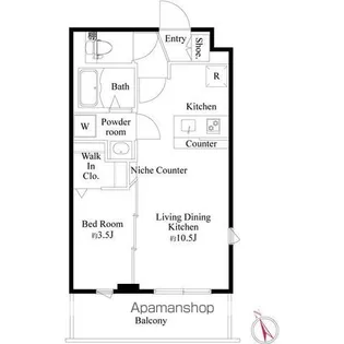 CRESCENT COURT【3階】の間取り