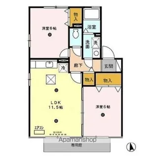 セジュール新町 ABC【B102号室】の間取り