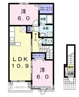 ラ・ラフレシールⅡ【2階】の間取り