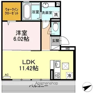 ル ココン 西高松【1階】の間取り