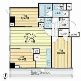 オープンレジデンシア中野中央【4階】の間取り