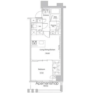 ザ・パークハビオ文京江戸川橋【6階】の間取り