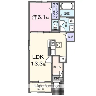 ウェル アイランドKーⅡ【1階】の間取り