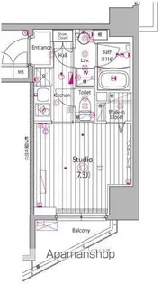 ガーラ・ステーション横濱関内【7F-15号室】の間取り