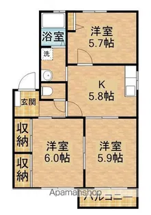 オーシャンヒルズA【201号室】の間取り