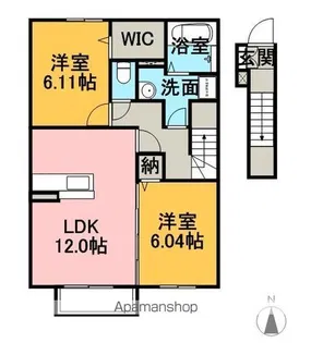 プランドールかがり【2階】の間取り
