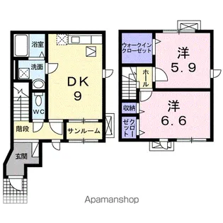 リアンメルヴェイユ Ⅱ【1階】の間取り
