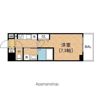 ミュプレ北浜【15階】の間取り