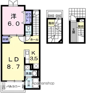 グランベル【3階】の間取り