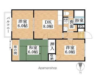 コーポ花水木【2階】の間取り