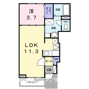 ル・リアン【1階】の間取り