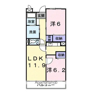 ブロッサム松山アネックスA【3階】の間取り