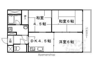 西京極ガーデンハイツ【514号室】の間取り