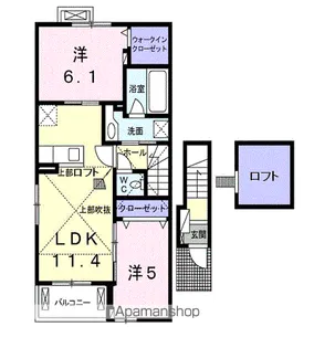 ドリームワークス 四番館【2階】の間取り