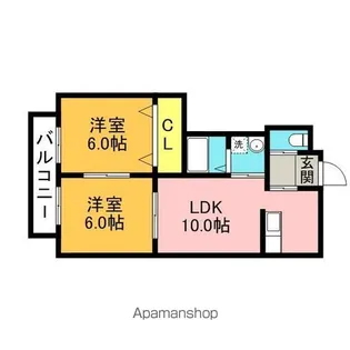 クレアールライフ金田B【102号室】の間取り