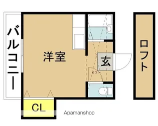 コーポアズム南【102号室】の間取り