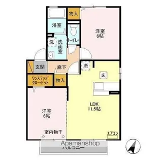グラシューズ Ⅱ【1階】の間取り