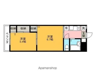 キンセイマンションⅠ【206号室】の間取り