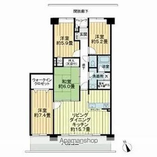 オレンジハイツ宇多津【906号室】の間取り